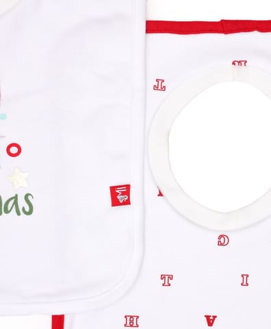 Mi Arcus Cotton Printed Feeding Bib Set for 0-3 Months Washable Reusable Comfortable Easily Adjustable for Kids Newborn Pack of 2 Feeding