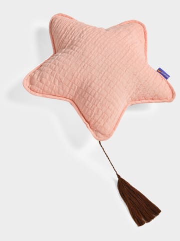 Mi Arcus Solid Peach Star Shape Cushion for Kids