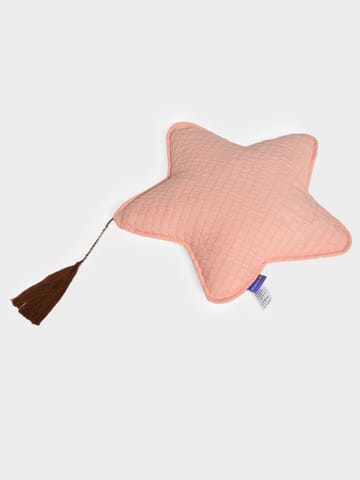 Mi Arcus Solid Peach Star Shape Cushion for Kids