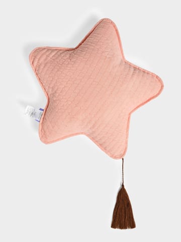 Mi Arcus Solid Peach Star Shape Cushion for Kids