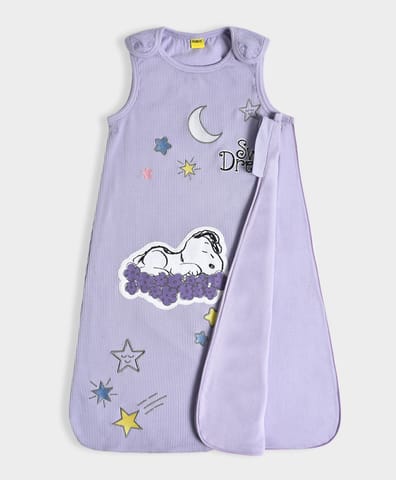 Mi Arcus Cotton Peanuts Snoopy Printed Sleeveless Purple Sleeping Bag for Kids