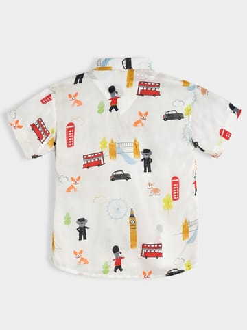 Mi Arcus Cotton Printed Shirt with Shorts Co-Set for Boys