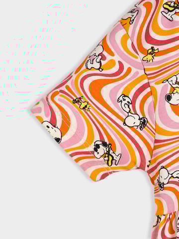 Mi Arcus Cotton Peanuts Snoopy Printed Knee Length Dress for Girls Pack of 2