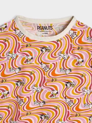 Mi Arcus Cotton Printed Top with Dungaree Set for Girls