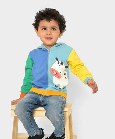 Mi Arcus Colorblock Hooded Sweatshirt with Zipper Closure