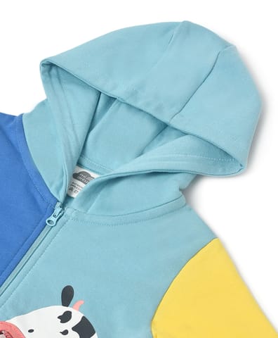 Mi Arcus Colorblock Hooded Sweatshirt with Zipper Closure