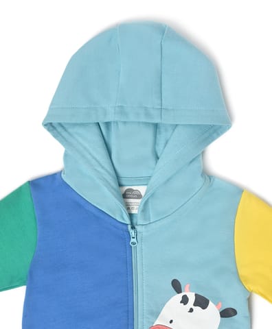 Mi Arcus Colorblock Hooded Sweatshirt with Zipper Closure