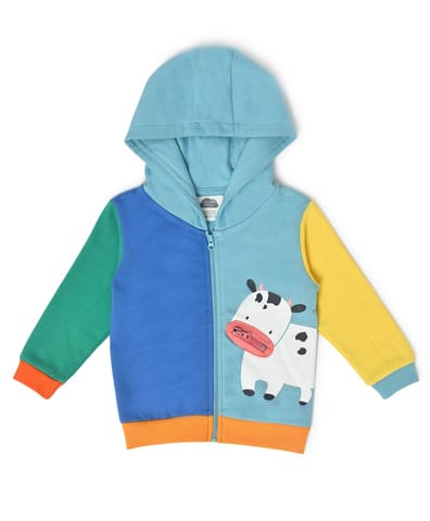 Mi Arcus Colorblock Hooded Sweatshirt with Zipper Closure