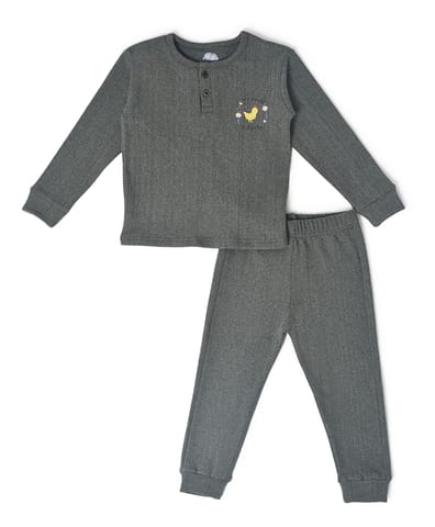 Mi Arcus Grey Knitted Thermal Sweatshirt with Jogger Set