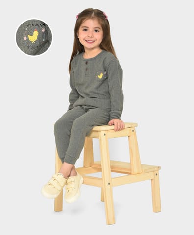 Mi Arcus Grey Knitted Thermal Sweatshirt with Jogger Set