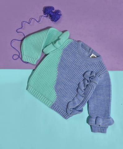 Mi Arcus Round Neck Full Sleeve Sweater for Girls