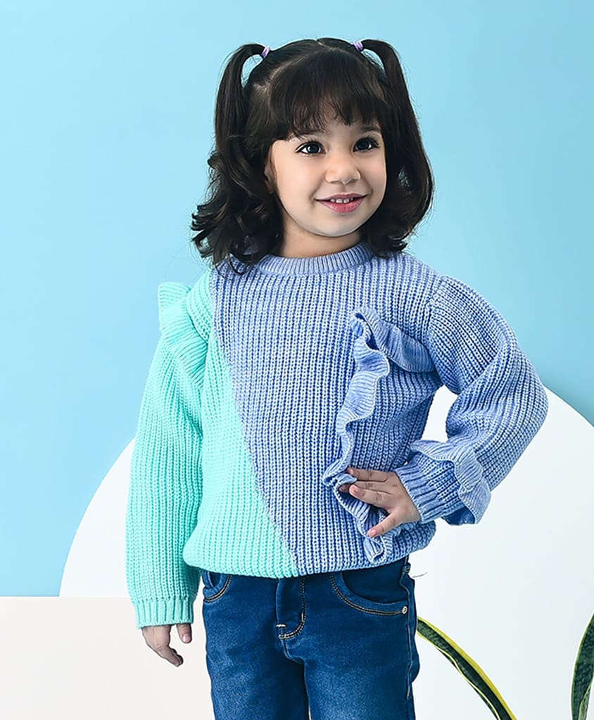 Mi Arcus Round Neck Full Sleeve Sweater for Girls