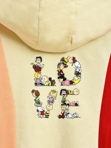 Mi Arcus Peanuts Snoopy Printed Hooded Long Sweatshirt Dress for Girls