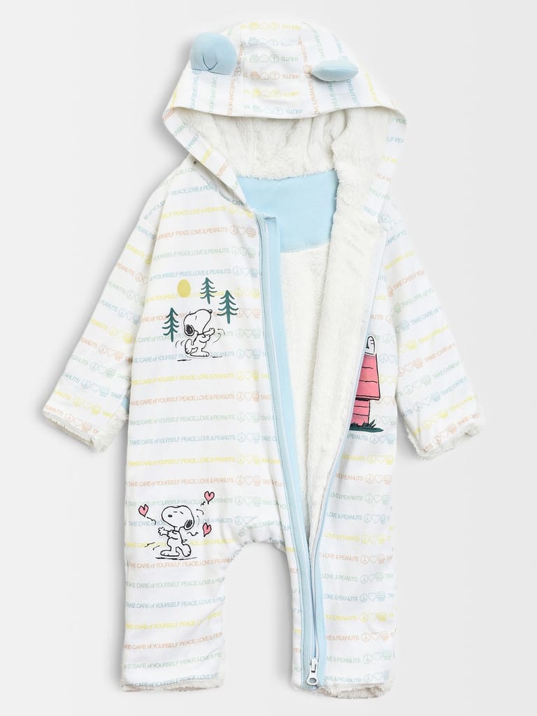 Mi Arcus Peanuts Printed Hooded Jumpsuit for Kids