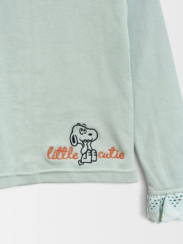 Mi Arcus Full Sleeve Peanuts Printed T-shirt for Girls