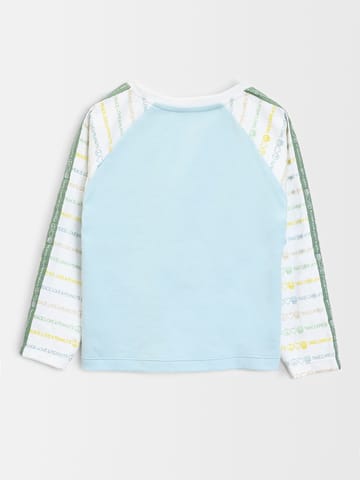 Mi Arcus Raglan Sleeve Peanuts Printed White T-shirt for Kids