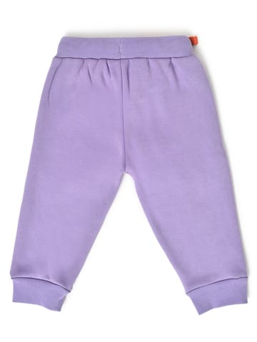 Mi Arcus Cotton Solid Purple Jogger for Kids