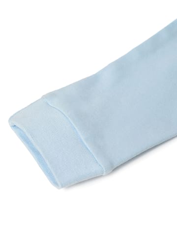Mi Arcus Sky Blue Solid Cotton Sleepsuit with Booties for Kids