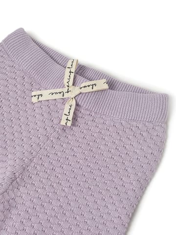 Mi Arcus Purple Knitted V Neck Top with Pyjama Set for Girls
