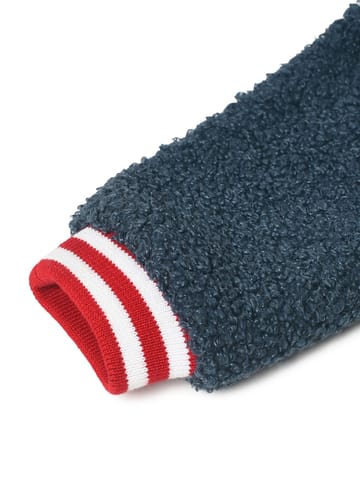 Mi Arcus Blue Knitted Full Sleeve Collar Jacket for Kids