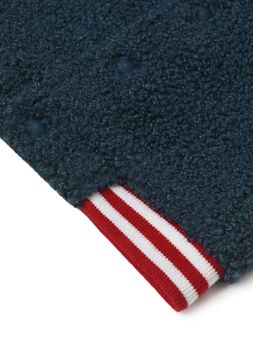 Mi Arcus Blue Knitted Full Sleeve Collar Jacket for Kids
