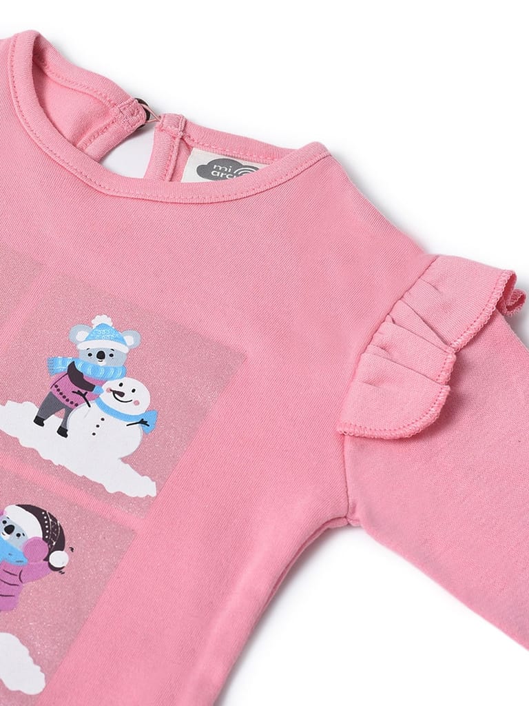 Mi Arcus Cotton Printed Full Sleeve Regular Top for Girls