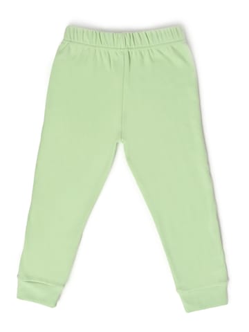 Mi Arcus Solid Green Full Sleeve Top with Pyjama set for Kids