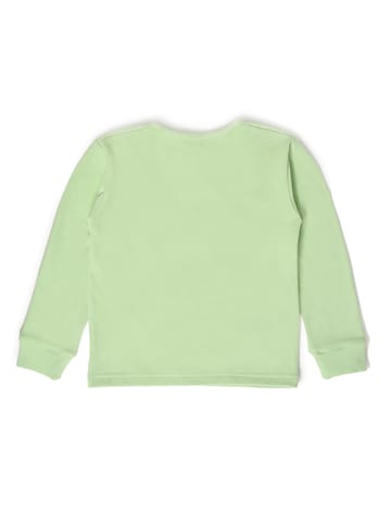 Mi Arcus Solid Green Full Sleeve Top with Pyjama set for Kids