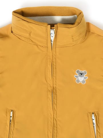 Mi Arcus Mustard Solid Full Sleeve Hooded Jacket for Kids