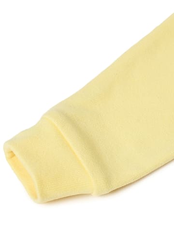 Mi Arcus Solid Yellow Open Placket Top with Pyjama Set for Kids