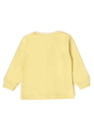 Mi Arcus Solid Yellow Open Placket Top with Pyjama Set for Kids