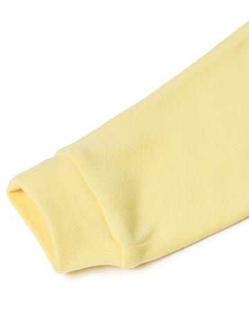 Mi Arcus Solid Yellow Open Placket Top with Pyjama Set for Kids