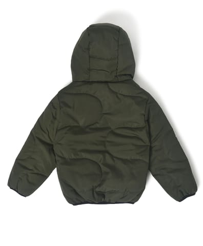 Mi Arcus Reversible Green Hooded Puffer Jacket for Kids