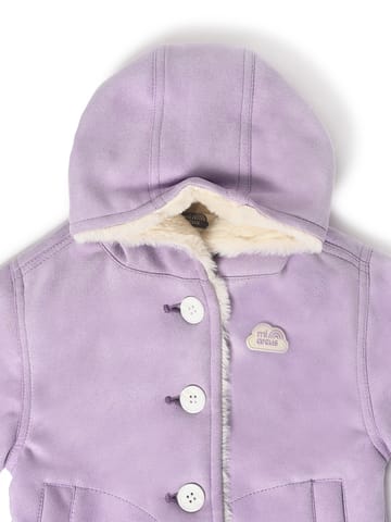 Mi Arcus Purple Solid Hooded Jacket for Kids