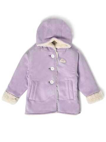 Mi Arcus Purple Solid Hooded Jacket for Kids