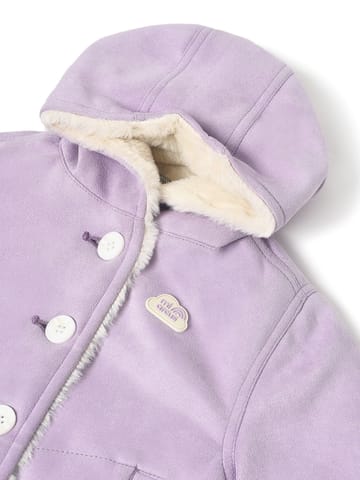 Mi Arcus Purple Solid Hooded Jacket for Kids