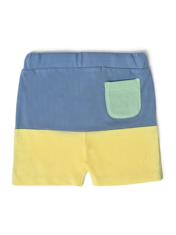 Mi Arcus Blue Collar Tshirt with Short Set for Kids