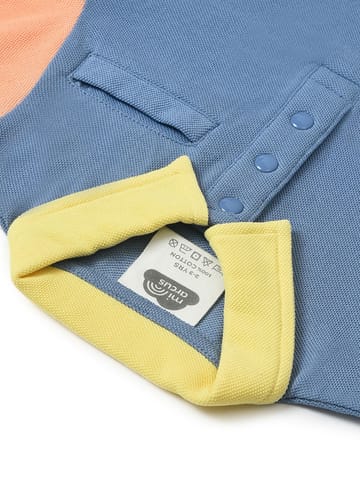 Mi Arcus Blue Collar Tshirt with Short Set for Kids