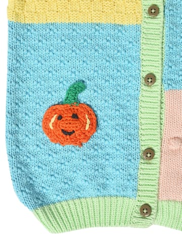 Mi Arcus Colourblocked Kniited Full Sleeve Cardigan for Girls