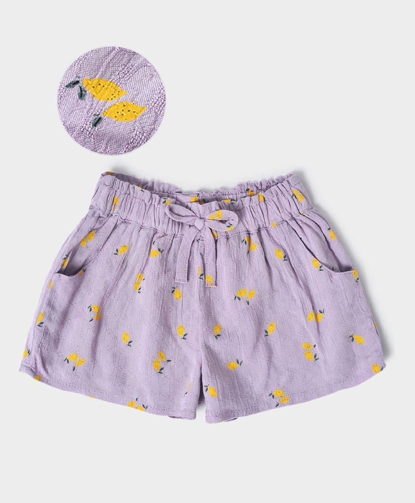 Mi Arcus Cotton Printed Regular Fit Mid Rise Shorts for Girls