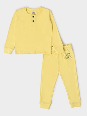 Mi Arcus Solid Yellow T-shirt with Trousers for Kids
