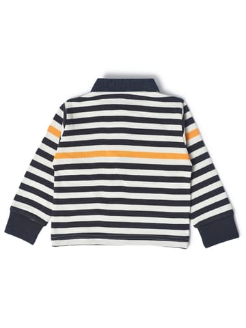 Mi Arcus Striped Polo Collar Cotton T-shirt for Kids