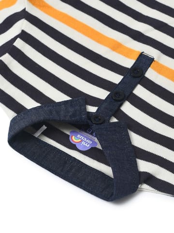 Mi Arcus Striped Polo Collar Cotton T-shirt for Kids