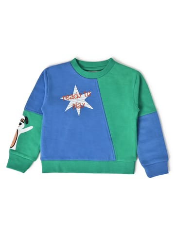 Mi Arcus Colourblocked Full Sleeve Sweatshirt with Pyjama Set for Kids
