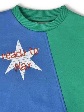 Mi Arcus Colourblocked Full Sleeve Sweatshirt with Pyjama Set for Kids