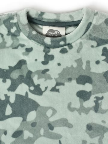 Mi Arcus Green Printed T-shirt with Trousers for Kids