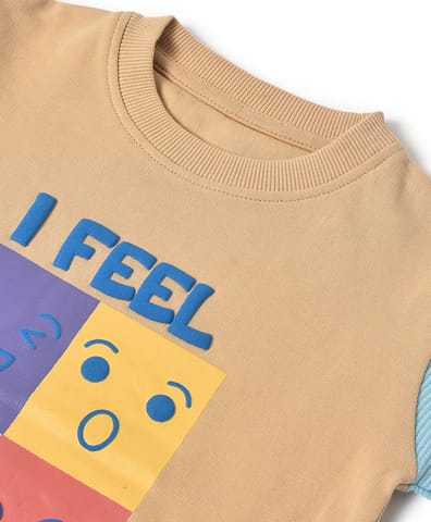 Mi Arcus Colorblock Full Sleeve Sweatshirt with Pyjama for Kids