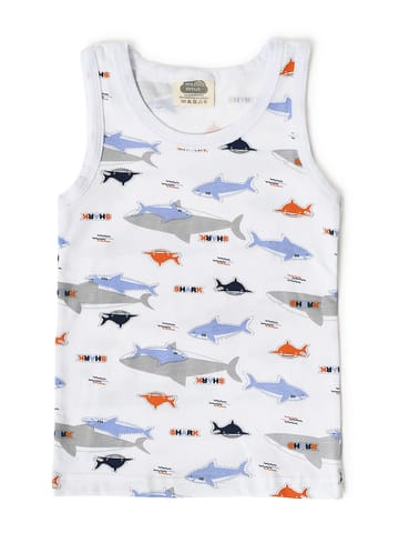 Mi Arcus Shark Print Sleeveless Vest with Shorts Set for Kids