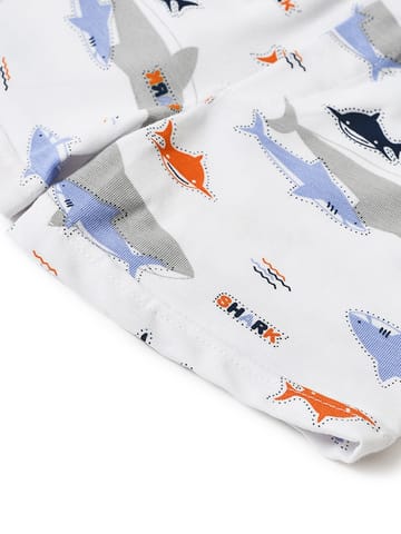Mi Arcus Shark Print Sleeveless Vest with Shorts Set for Kids