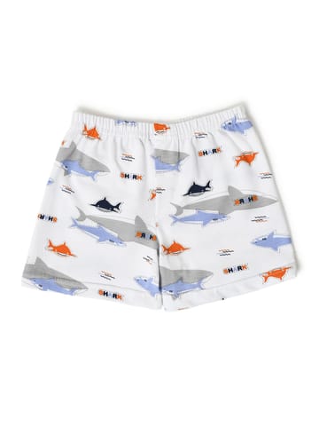 Mi Arcus Shark Print Sleeveless Vest with Shorts Set for Kids